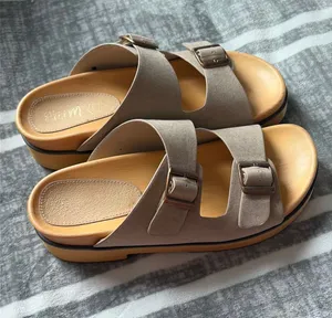 Mi.iM Regina Grey and Tan Buckle Sandals thumbnail 1