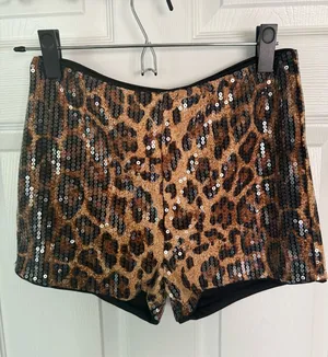 Amazon leopard bedazzled shorts  thumbnail 1