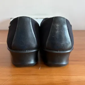 ECCO Gore-Tex Black Wedge Loafers Leather Cap Toe Slip On Shoes Womens‎ 38 thumbnail 5