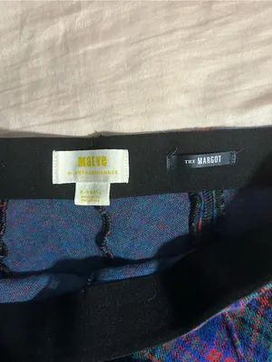 Maeve The Margot Kick-Flare Cropped Plaid Pants Size XS thumbnail 2