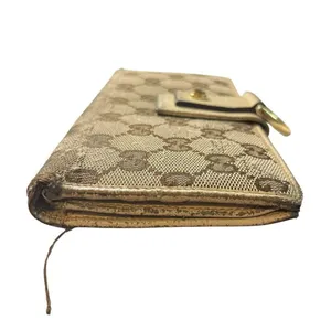 Gucci D Ring GG Canvas leather Continental Wallet Cream leather interior thumbnail 11