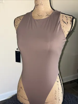 SXA Sleek Taupe High Neck Swimsuit thumbnail 7