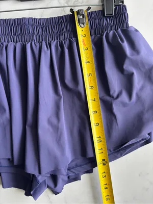 LEFTEAR Womens Large Flowy Spandex Stretch Dance Yoga Athletic Blue Shorts thumbnail 6