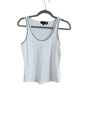 Women's Theory White & Black Scoop Neck Pima Cotton Tank Top Size S thumbnail 9
