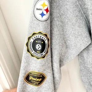 Pittsburgh Steelers Gray Hoodie Jacket Med NWOT thumbnail 4