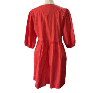 Band Of The Free Scarlet Red Bow Mini Dress Tie Front Boho Coquette Medium thumbnail 3