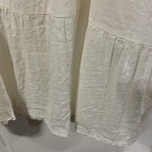 Old Navy XXL Dress One Shoulder Eyelet Lace Ruffle Tiered Midi Cream Coastal thumbnail 6