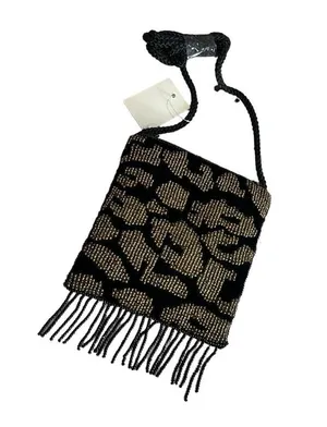 Velvet Beaded Leopard Mini Crossbody Shoulder Bag thumbnail 1