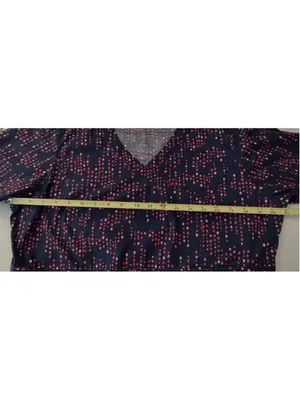 Dickies Unisex Nurse Doc Vet Scrub Top Pockets Size Small Navy with Dots thumbnail 6