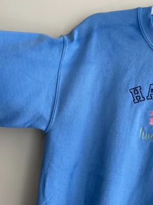 Hawaii Live Aloha Gildan Hibiscus Embroidered Sweatshirt, Blue, Size Medium thumbnail 6
