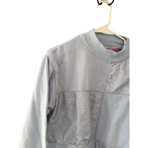 Vintage Gitano 80s Blue Mixed Media Mock Neck Sweatshirt P Medium Drawstring thumbnail 2
