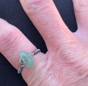 Wire Ring Green Stone (Custom Size To Order) thumbnail 6