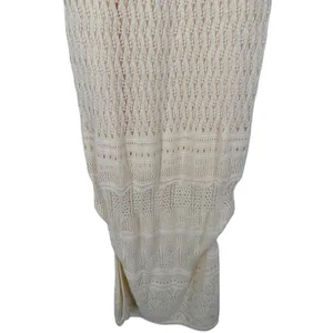 Tahari Womens Open Knit Sleeveless Maxi Dress Cream Size Small Resortwear Beach thumbnail 7