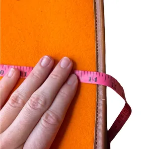 🧡 Graf Lantz Orange Felt Leather Trim‎ Tote Bag OS 🧡 thumbnail 5