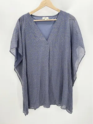 Entro Womens Blue Sheer Oversized Tunic Mini Dress D13391 Size S‎ Boho Fairy thumbnail 1