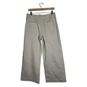 NWT Bohme Wide Leg Solid Crop Pants Tan Minimalist High Rise Pockets Size XL thumbnail 4