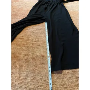Candie’s Black Halter Wide Leg Jumpsuit XL NWT Tie Waist Culotte Cropped Romper thumbnail 8