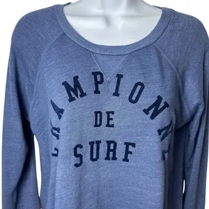 Sundry Championne De Surf Crewneck Sweater Coastal Lightweight Cozy Surf S thumbnail 4
