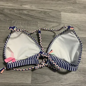 Victoria’s Secret Navy Blue White Stripe Swim Top; Medium thumbnail 8