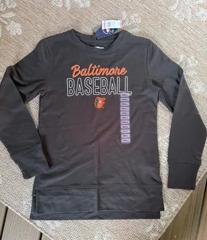 Genuine Merchandise NWT Baltimore Baseball Crew neck sweatshirt Black thumbnail 1