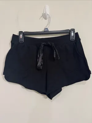 FN by Flora Nikrooz Black Lounge Shorts with Satin Drawstring Tie size S thumbnail 2