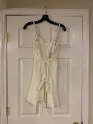 HALARA White Ruffle Wrap-Style Mini Dress thumbnail 2