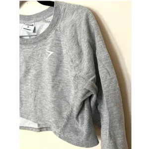 Gymshark Gray Cropped Long Sleeve Athletic Top Sweatshirt‎ Women's Size M thumbnail 5