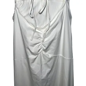 NWOT Halara White Ruched Lace Up Open Back Bodycon Pencil Maxi Dress Size M thumbnail 14