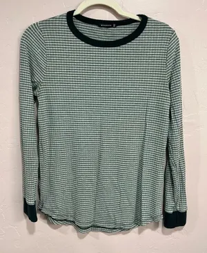 Staccato Green striped long sleeve tee thumbnail 1