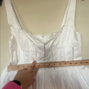 House of CB 'Perle’ White Lace Trim‎ Midi Dress NWOT size L thumbnail 8