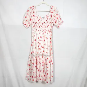 LoveShackFancy X Target Cosette Floral Midi Dress Smocked Cottagecore Lace Pink thumbnail 2