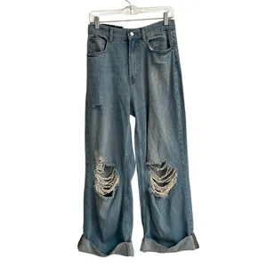 UO BDG‎ Skater Baggy Jeans Women’s 27 high waisted distressed medium wash NEW thumbnail 2