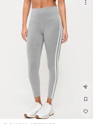 Old Navy PowerChill Side-Striped Leggings & Tank Matching Set size XS Grey NWOT thumbnail 2