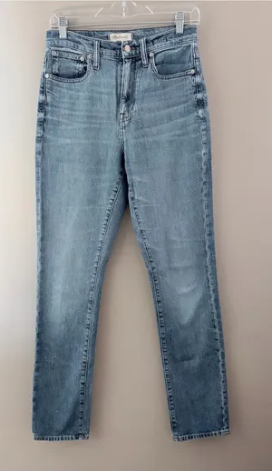 Madewell High-Rise Slim Boyjean Light Wash Denim Jeans Size 26 Tall thumbnail 1