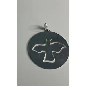 Vintage Tiffany & Co. Round Sterling Silver 925 Dove Pendant Lightweight RARE thumbnail 9