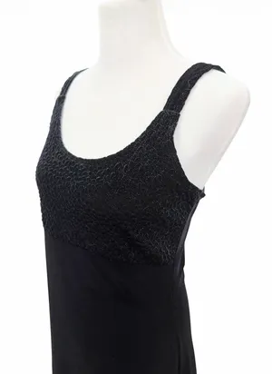 Vintage 90s Timing USA Black Velvet & Textured Lace Bustier Mini Dress Medium thumbnail 4