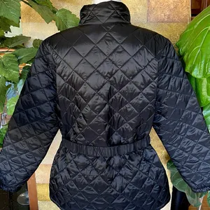 NEW 32 Degrees Women’s Diamond Quilt Belted Puffer Mock Neck Black Jacket Size L thumbnail 10
