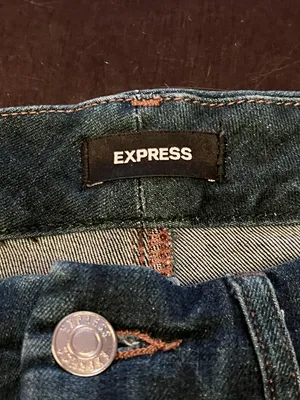 Express 90s Slim Super High Rise Jeans Womens M Dark Wash Ultra Stretch Denim thumbnail 7