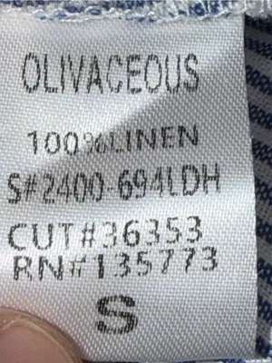 Olivaceous Becca 100% Linen Striped Shirt Dress‎ Cottagecore Preppy Coastal S thumbnail 5