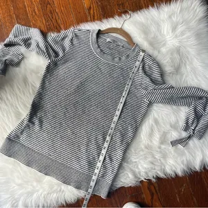 LOFT Black & White Stripe Sweater thumbnail 7