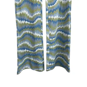 Urban Outfitters‎ Flare Pants Womens XS Green Abstract Psychedelic Knit Y2K thumbnail 3