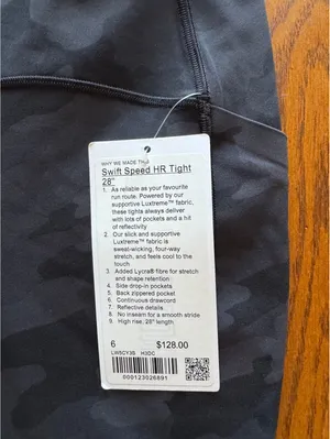 Lululemon Speed Speed High Rise 28” With Pockets Heritage Camo Black Size 6 NWT thumbnail 5