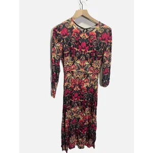 Sam & Lavi Midi Dress Womens‎ Small Multicolor Floral Long Sleeve Boho Open Back thumbnail 2