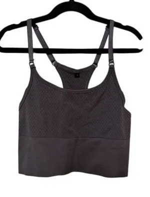 Balance Athletica Seamless Sports Bra Gray‎ Diamond Textured Racerback Small thumbnail 1