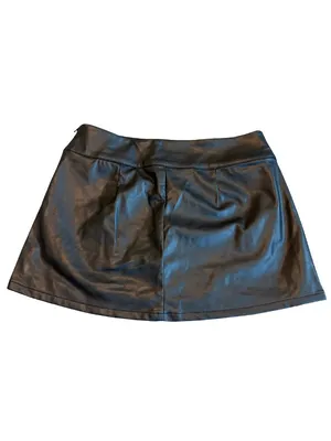 Wild Fable Black Vegan Leather Mini Skort Skirt w/ Shorts Classic Size XS Womens thumbnail 9