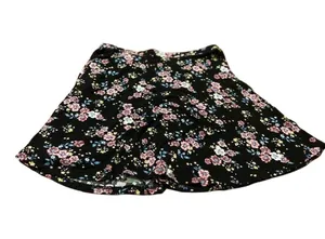 Y2K Wet Seal Floral Mini Skirt Medium Black Pink Fit & Flare thumbnail 1