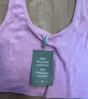 ZARA H&M Pink Terry Towel Crop Top thumbnail 2