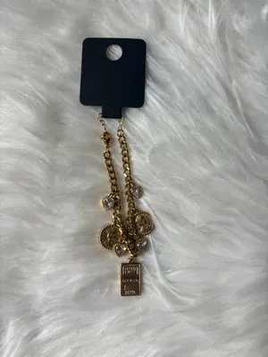 18k Gold multi charm bracelet with adjustable chain thumbnail 3