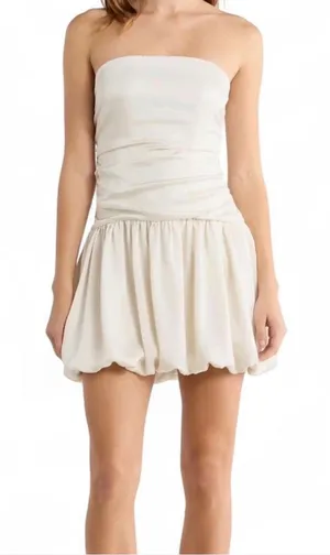 Abound Cream Mini Dress Strapless Blubble Skirt thumbnail 1