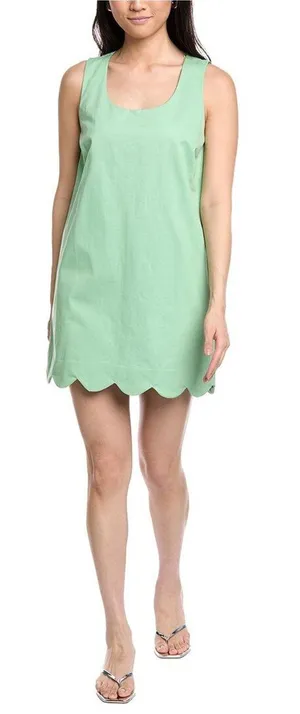 NWT Lost + Wander Pistachio Scallop Hem Rosemary Mini Dress thumbnail 1
